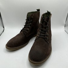 Barbour Dark Brown Leather And Suede Boots - Size 7 RRP £110