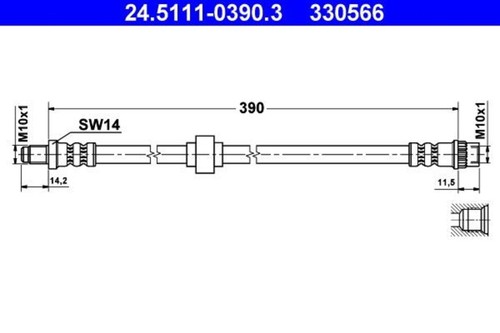 Brake hose ate fits - hose,