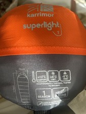Karrimor Superlight 1bOrange sleeping bag unused.