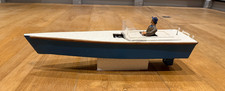 Vintage 60s Scratch Built Pond Yacht RC Racing Boat with Original Motor 60cm