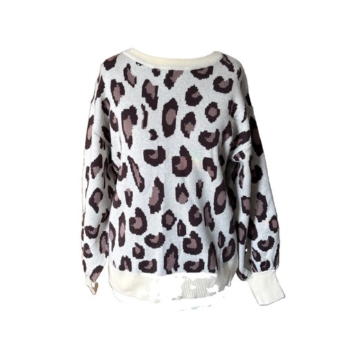 Qed london cream leopard - cream, print