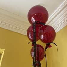 Murano Glass Balloons Set Of 4 Vibrant Red. Perfect Condition.