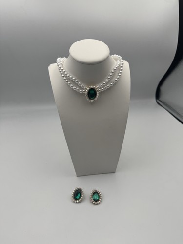 Small bead choker - small, earrings