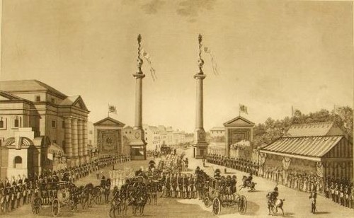 French antique copper etching