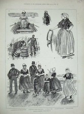 Original Old Antique Print