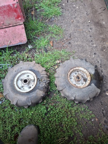 Old vintage rotovator wheels - old,