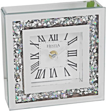 Mantel Clock Square Mirrored