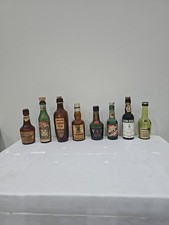 Vintage Miniature Alcohol Bottles Empty  X8 Collectable