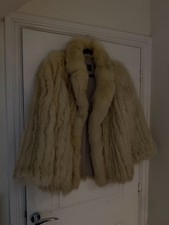 Farlon Saga Arctic Blue Fox Fur Coat Jacket 6 Size M