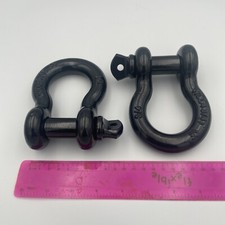 2 x 3/4 " 4750kg Recovery Towing D-Ring Shackle Heavy-Duty Off-Road Black