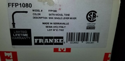 Franke ffp1080 logik - franke, 1/4"