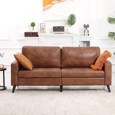 2m Wide Faux Leather 3 Seater