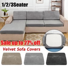 1/2/3 Seater Velvet Replacement Sofa Seat Cushion Covers Stretch Couch Protector