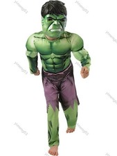 Deluxe Incredible Hulk Age 3 @8 Boys Fancy Dress Kids Marvel Avengers Costumes @