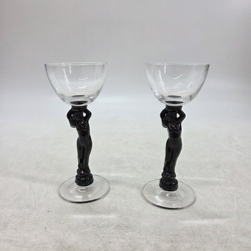 Art deco nude lady stem - deco, wine