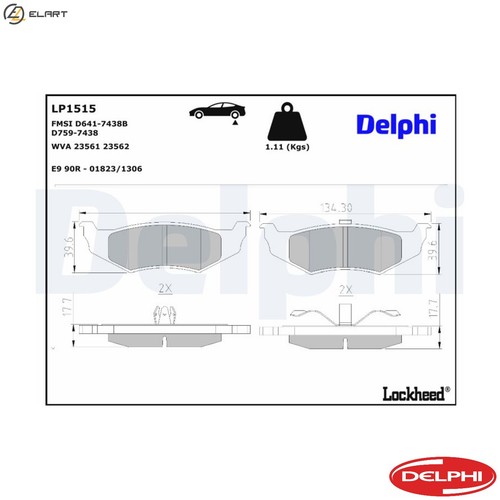 Brake pad set disc - set,