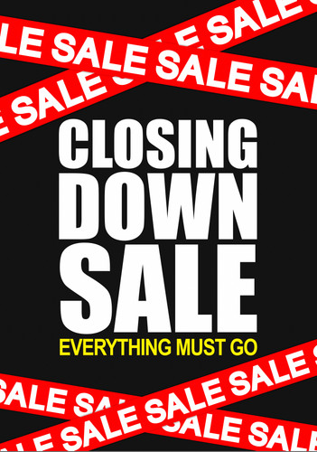 Closing down sale everything - closing,