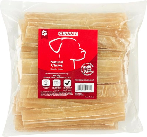 Rawhide flat dog - chew, strips