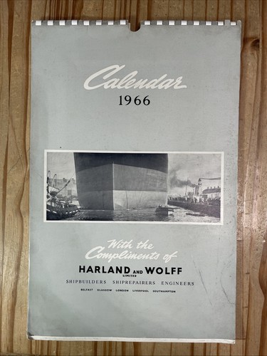 Large 1966 calendar harland - calendar, &