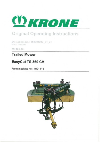 Krone trailed mower - krone, easycut