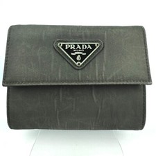 PRADA wallet coin case coin purse Card CASE Nylon Green PRADA Logo Plate