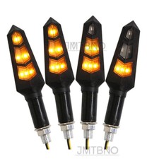 4x Motorcycle LED Amber Turn Signal Light For Harley Dyna Road King Street Glide
