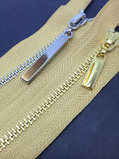 Metal Zips Closed End - no 3 Metal Polished Gold and Silver Teeth 