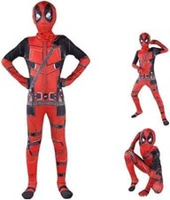 Deadpool Costume Cosplay Kids Bodysuit Boys Children's Day Fancy Dress Party UK