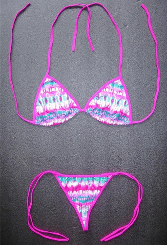 Pink string bikini set - pink,