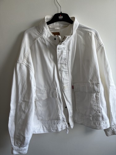 Levi white denim jacket - white,