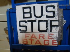 bus stop double sided sign