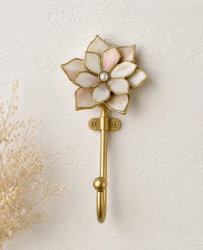 Pink gold flower - pink, hook