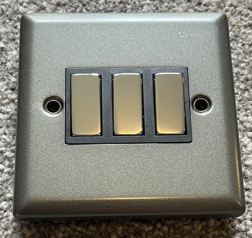 Pewter effect triple light - pewter,