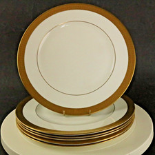 Set of 6 Waterford Kells Gold Dinner Plates 27cm Fine Bone China Neoclassical