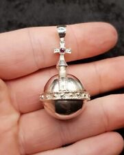 1977 English Hallmarked Sterling Silver Jubilee Royal King Queen Orb Pendant