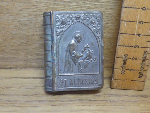 Vintage metal miniature bible - metal,