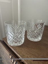 Pair cut glass - cut, whiskey
