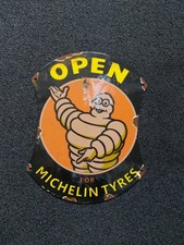 Vintage Michelin Tires Enamel Sign - Large 14 Inc BY 10 Inc 