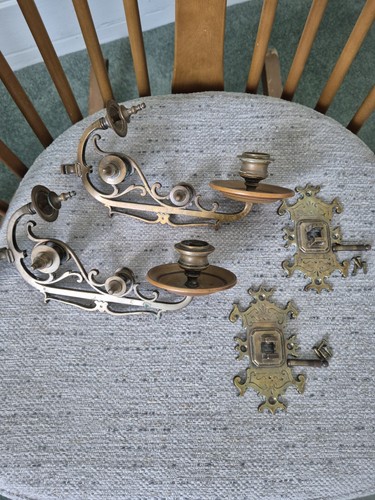 Victorian brass piano candle - brass,