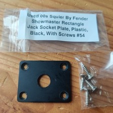 Used 00s Squier By Fender Showmaster Rectangular Plastic Jack Socket Plate #54