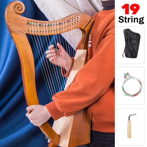 String wooden lyre harp - lyre,