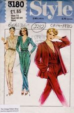 1980 Vintage Sewing Pattern Jacket and Jumpsuit B36in (2282R) Style 3180