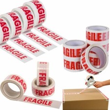 FRAGILE PRINTED STRONG PACKAGING TAPE 48MM X 66M PARCEL PACKING 2 4 6 12 24 36 