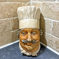 Vintage Bossons England 1969 3D Art Chalk Ware Head Chef