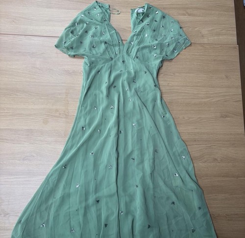 Monsoon green sequin dress - dress, uk8