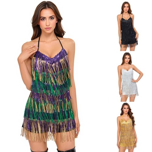 Sequins tassels flapper - flapper, dress