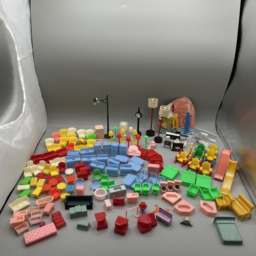 Huge vtg dollhouse - huge, furniture