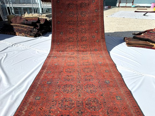 Red antique afghan - afghan, turkmen