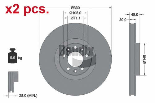 Pcs front brake disc rotos - front,