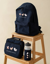 Personalised Farm animals-cow Backpack, Rucksack ,Lunch Box, Bottle-2 sizes